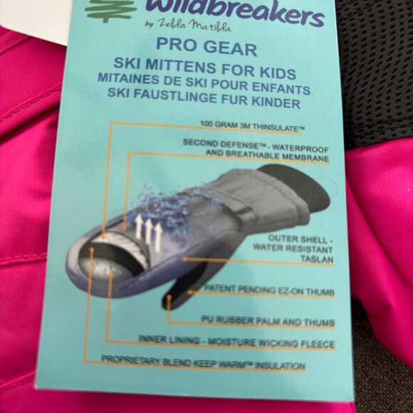 NWT Windbreakers Pro Gear Thinsulate Mittens Pink Size 5-6Y - Picture 3 of 4